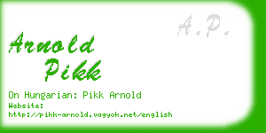 arnold pikk business card